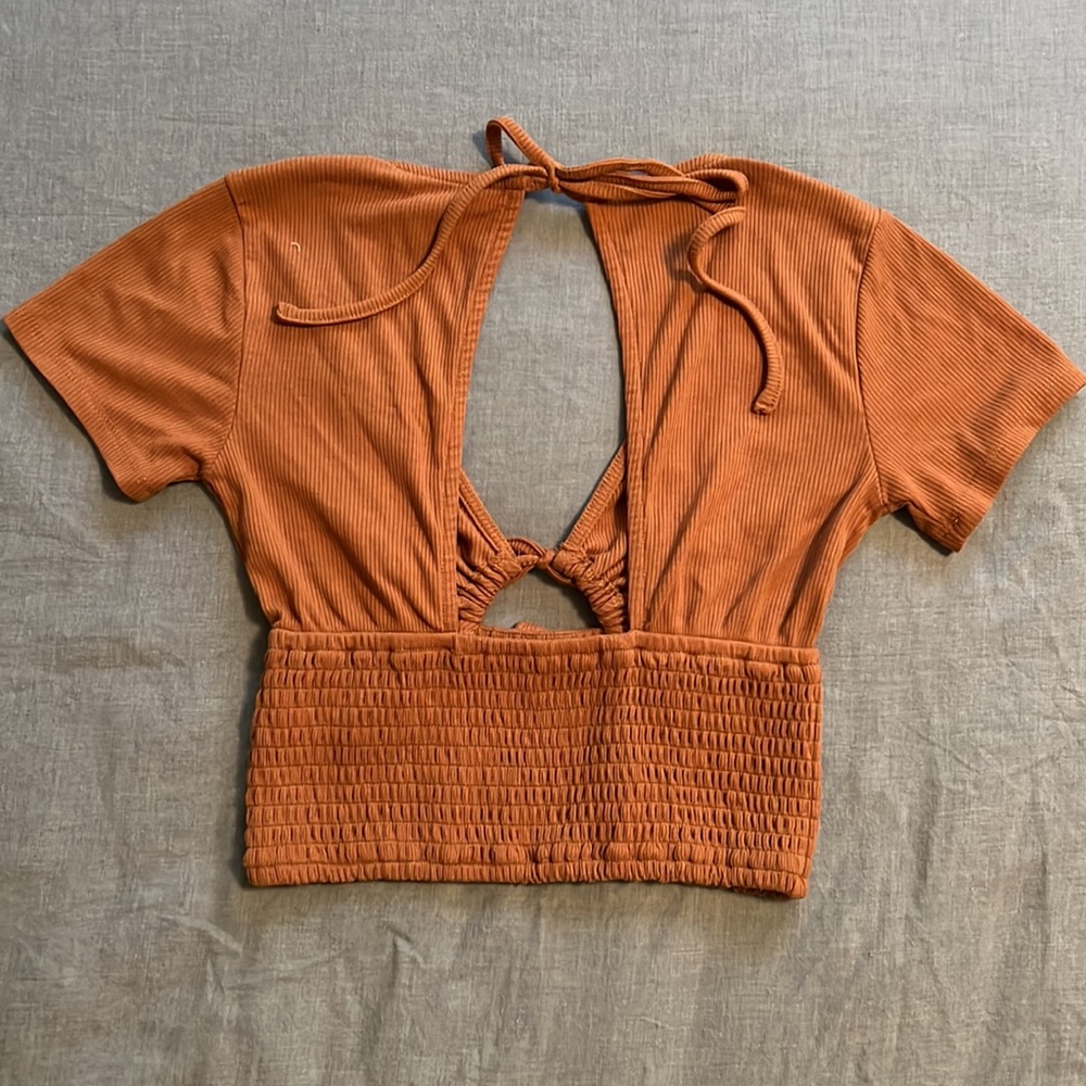 Forever 21 deep v open back crop top - size small. Brand new never worn. - Picture 2 of 2